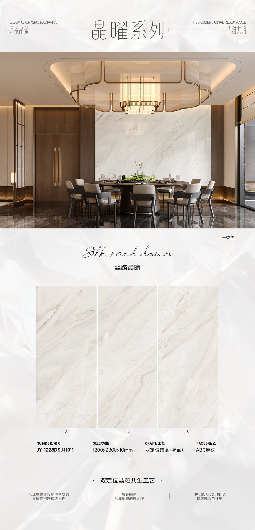 JY-1228DSJJ1011 · 1200×2800 mm · 10 mm · Textured sintered stone