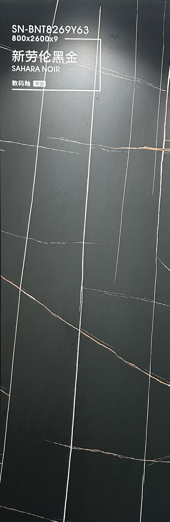 SN-BNT8269Y63 · 800×2600 mm · 9 mm · Matte sintered stone